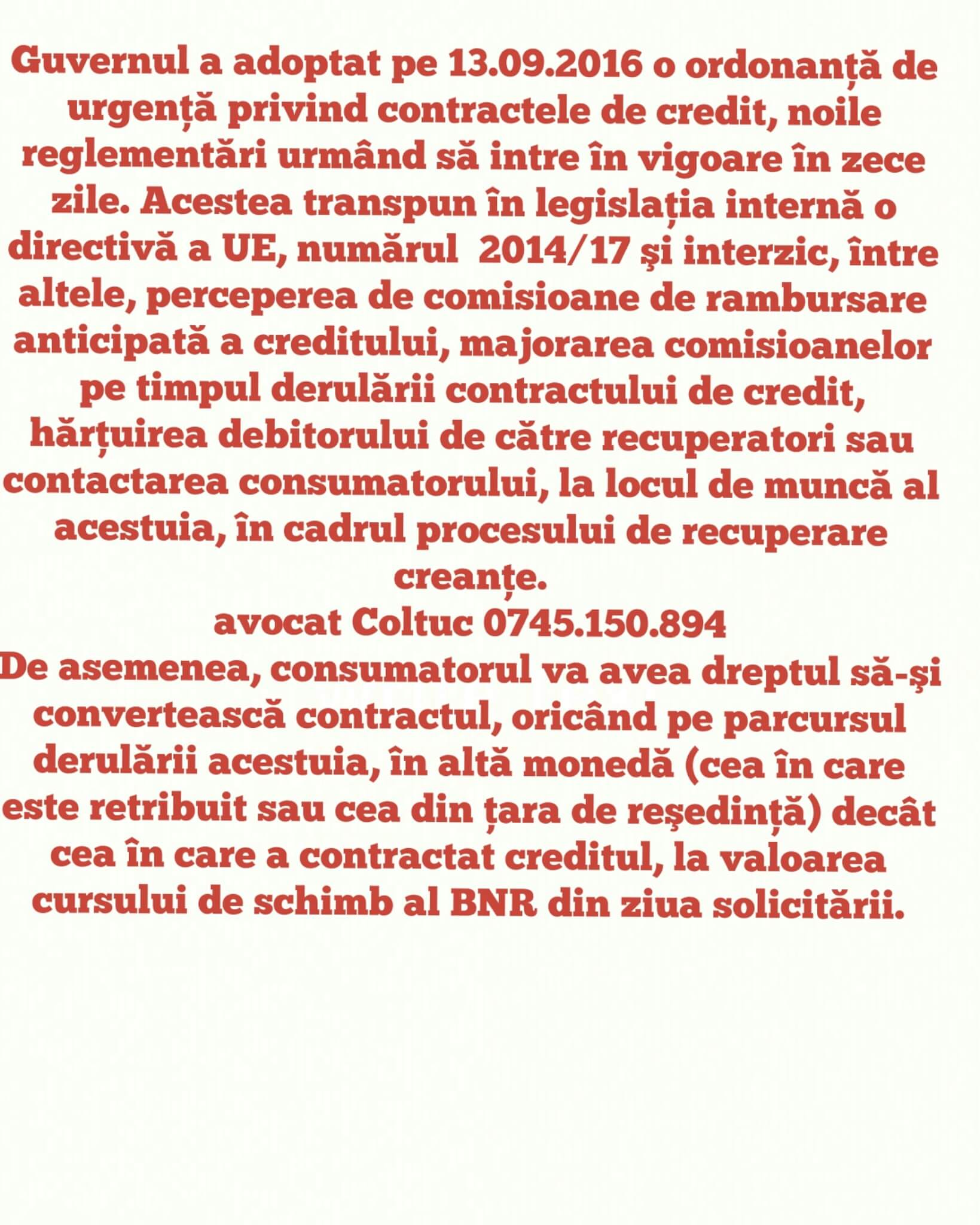 Contractele de credit în valută pot fi convertite în lei la cursul din ziua solicitării convertirii. Rambursările anticipate nu mai pot fi taxate suplimentar. Recuperatorii nu-i mai pot hărţui pe datornici